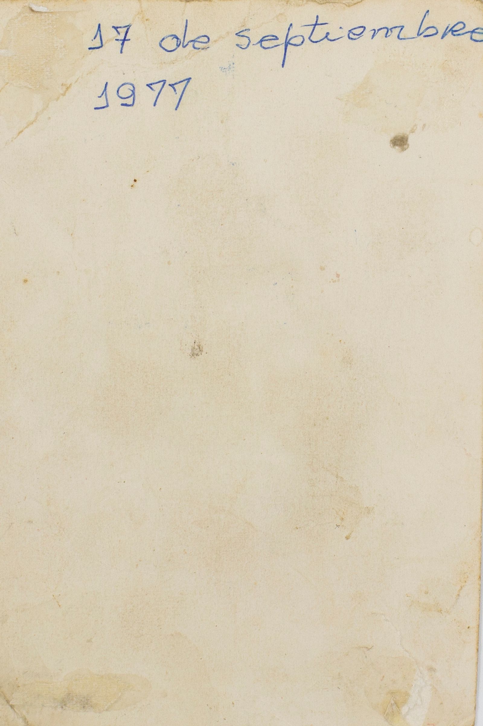 © Eric Allende - Back of a family photograph of Luis González (11) with the caption "17 September 1977".