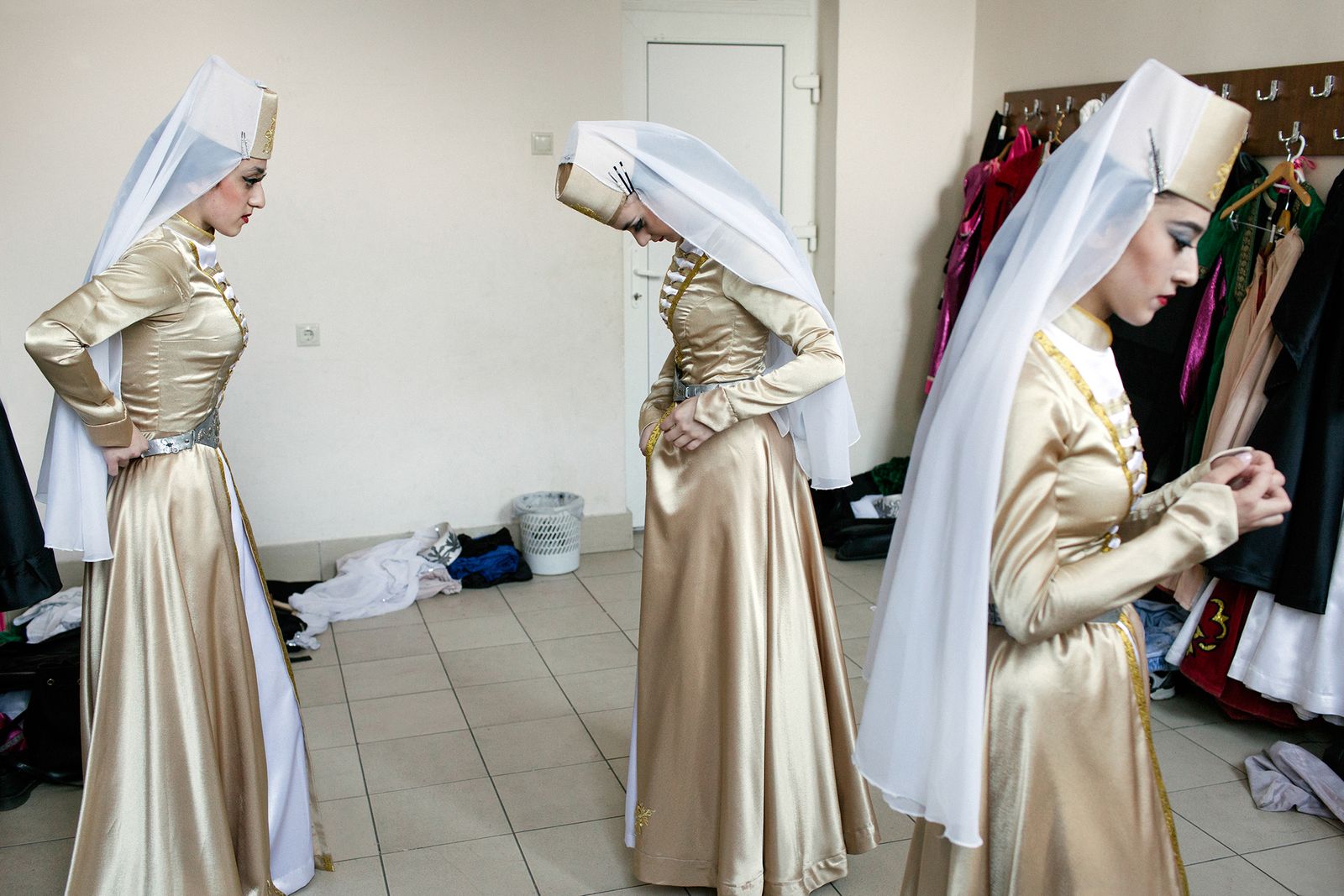 © Ksenia Kuleshova - Abkhazia, Sukhum, 17/05/2016. The National Dance Ensemble „Caucasus„ before a performance.