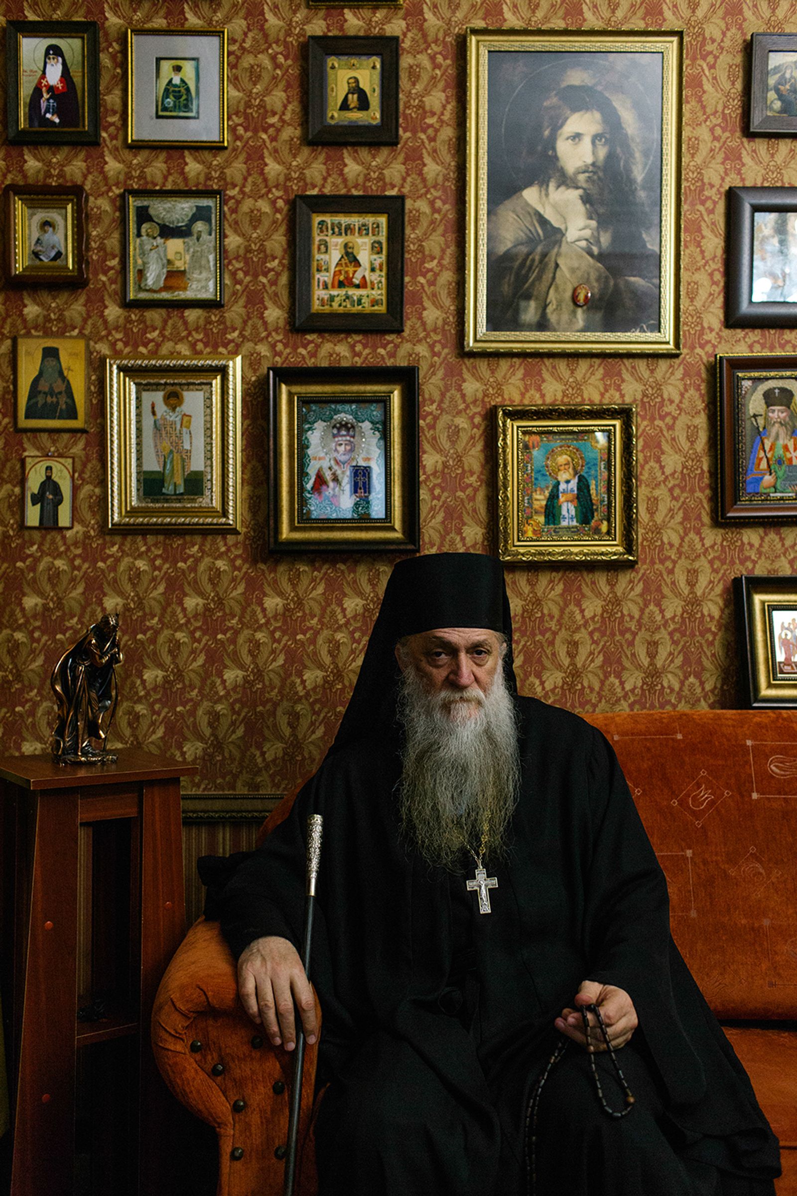 © Ksenia Kuleshova - Abkhazia, Sukhum, 25/01/2016. Portrait of hegumen Ignatij, St. John Chrysostom's Monastery in Kamani village.