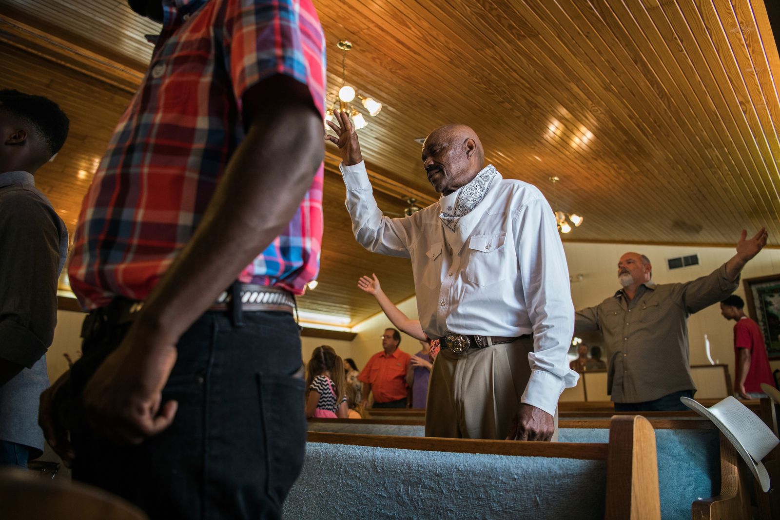 © Rory Doyle - Archie Beckwith sings at Cowboy Service in Indianola, Mississippi Sept. 24, 2017.