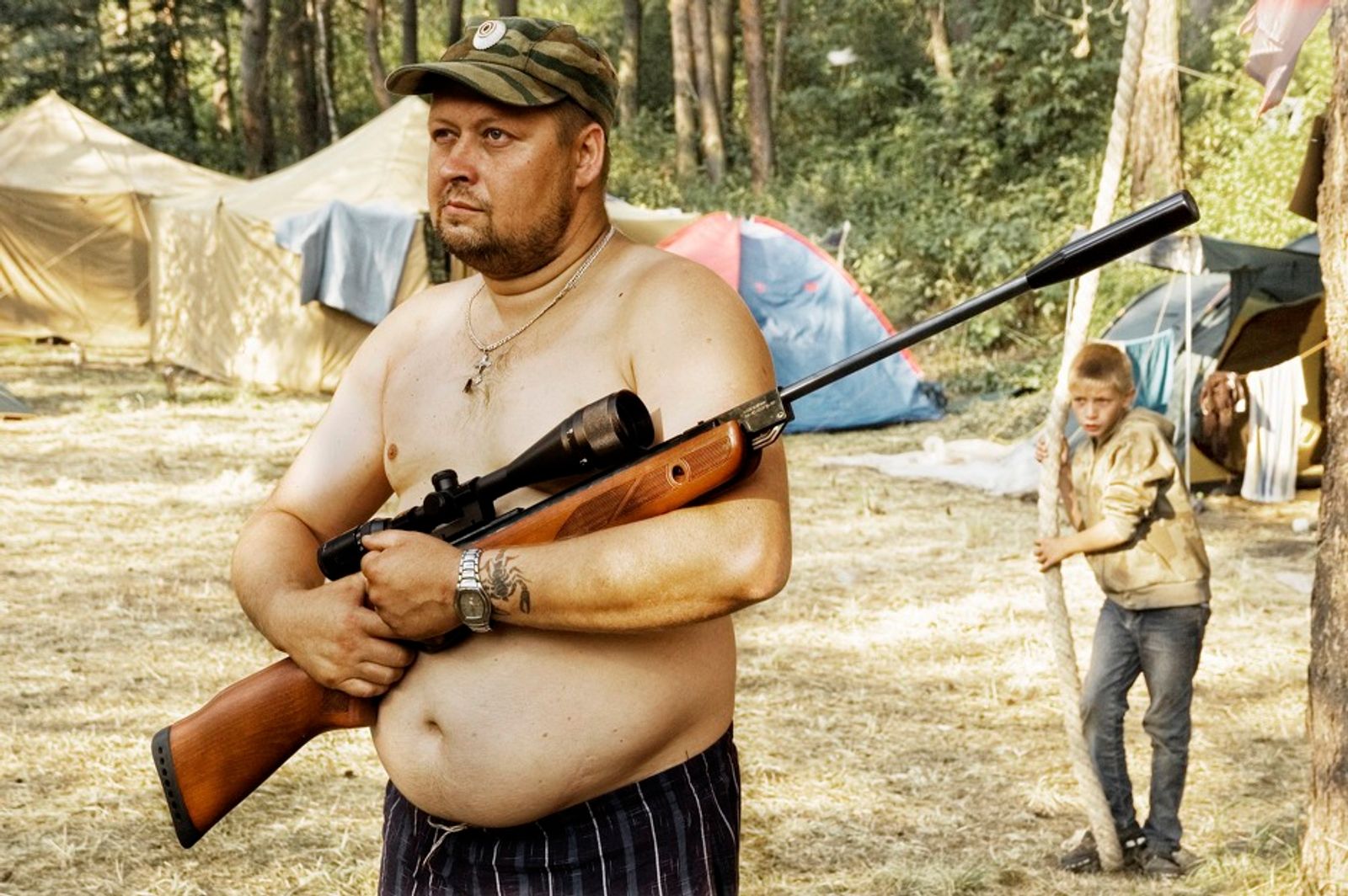 © Denis Tarasov - Cossack teacher with a rifle. Sverdlovsk region, Russia.