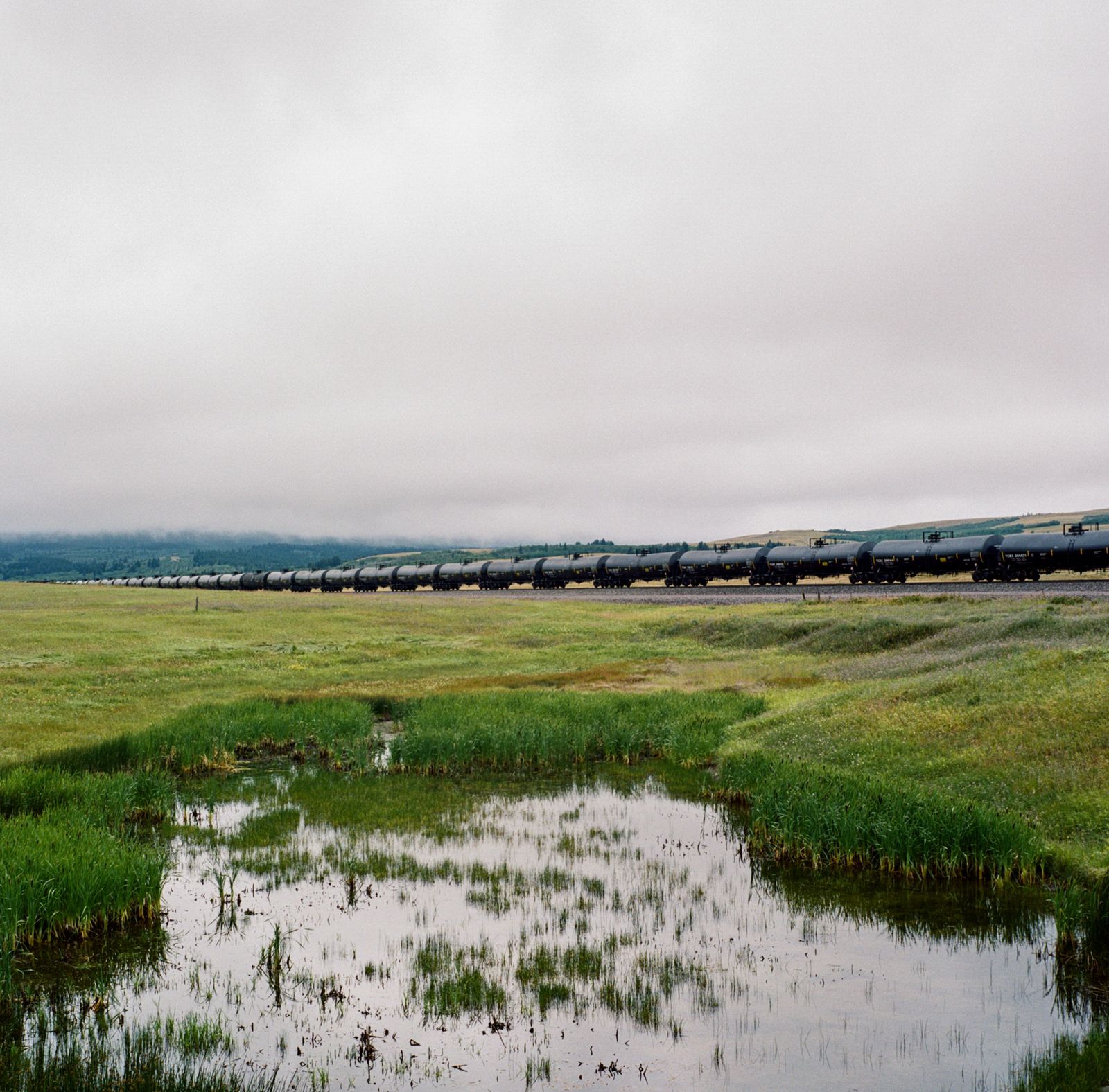 © Sara Hylton - A freight train carrying crude oil travels through Blackfeet Indian reservation.