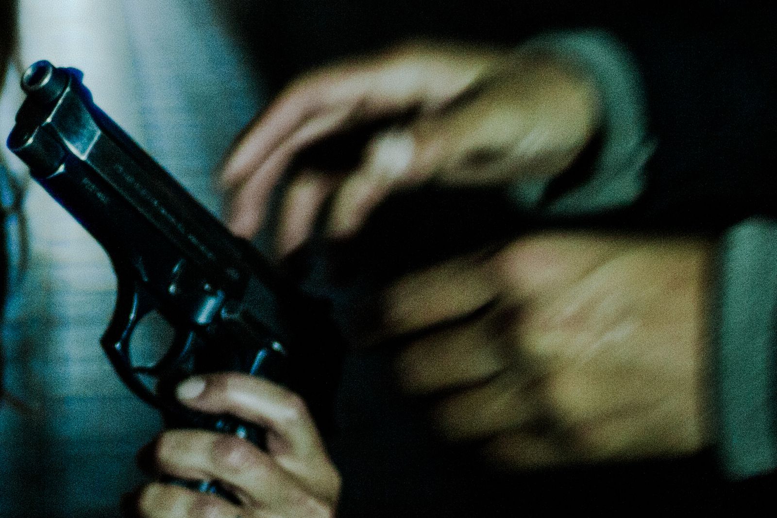 © Celine Croze - Yair and his Friend playing with their Gun. Caracas, Venezuela, 2015