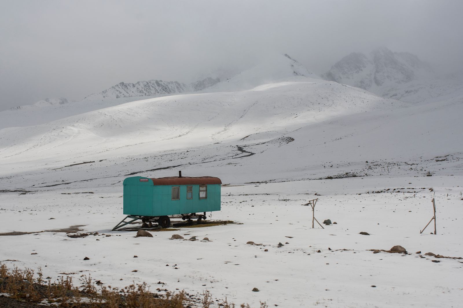 © Irina Unruh - An abandoned train wagon from the Soviet-era stands in the mountains in Kyrgyzstan.
