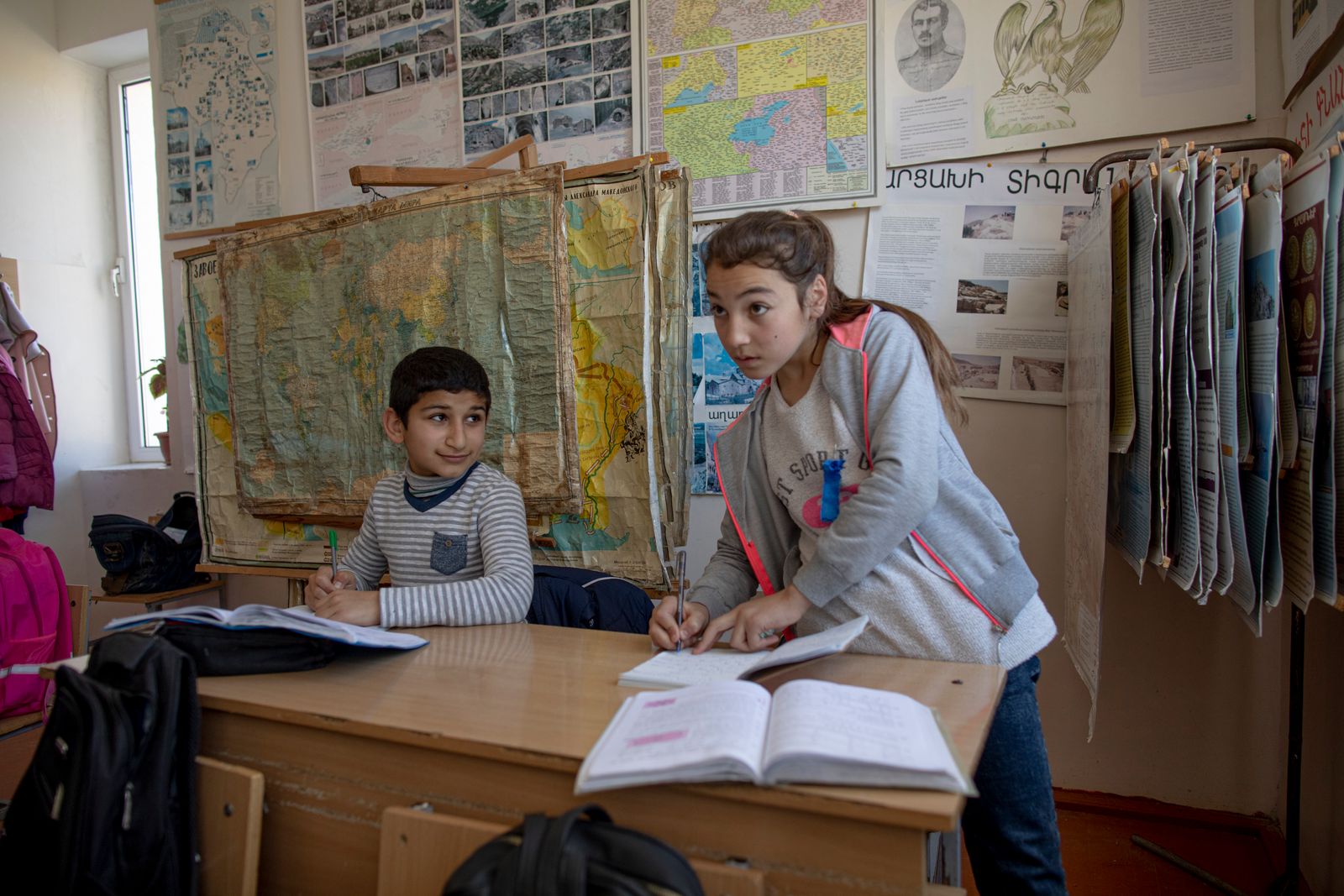 © Anush Babajanyan - Children during a mathematics class at the Shosh village school, Nagorno Karabakh, on February 27, 2020.