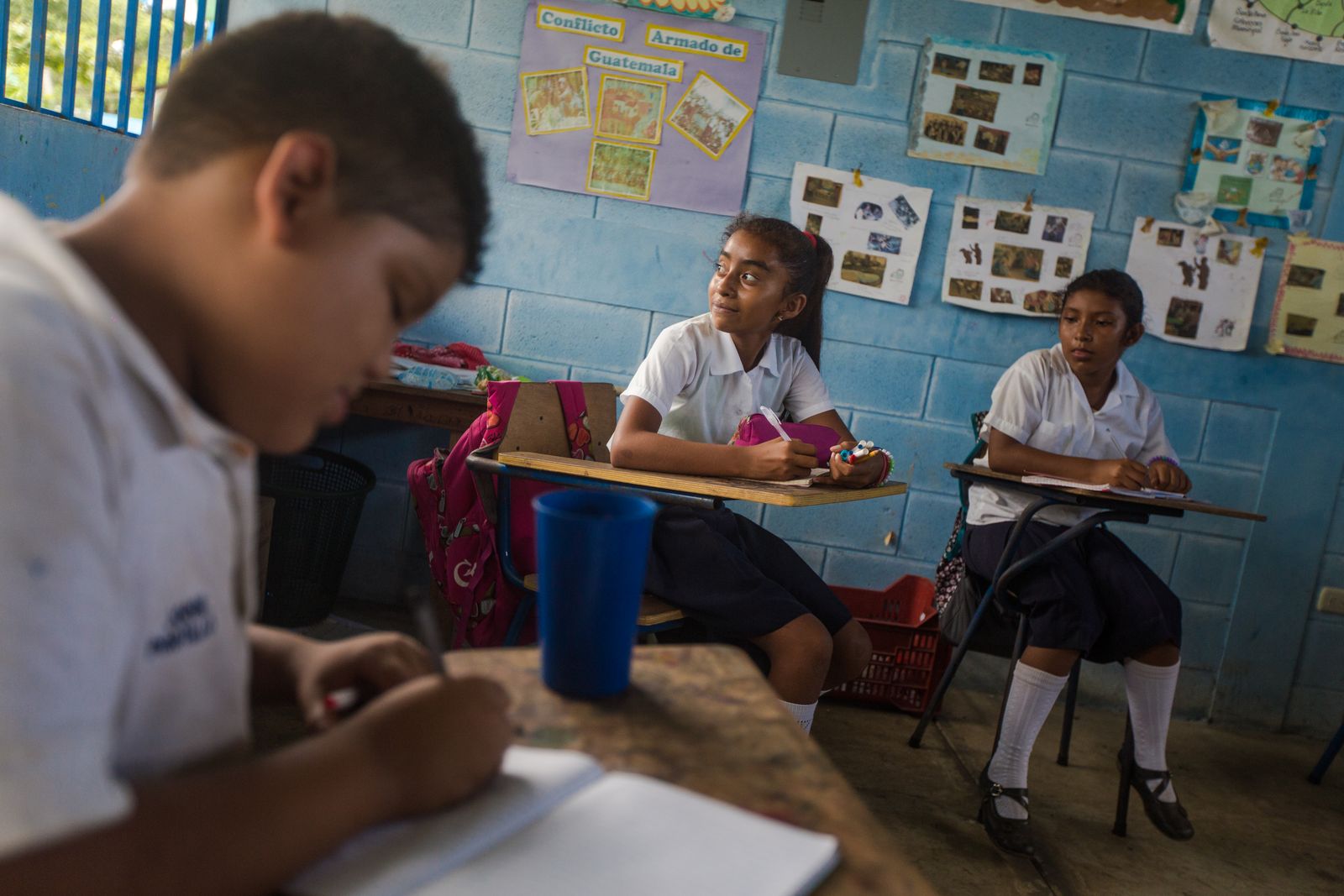 © Danny Alveal Aravena - All the children of the former combatants are guaranteed free education and it is their obligation to attend the classrooms.