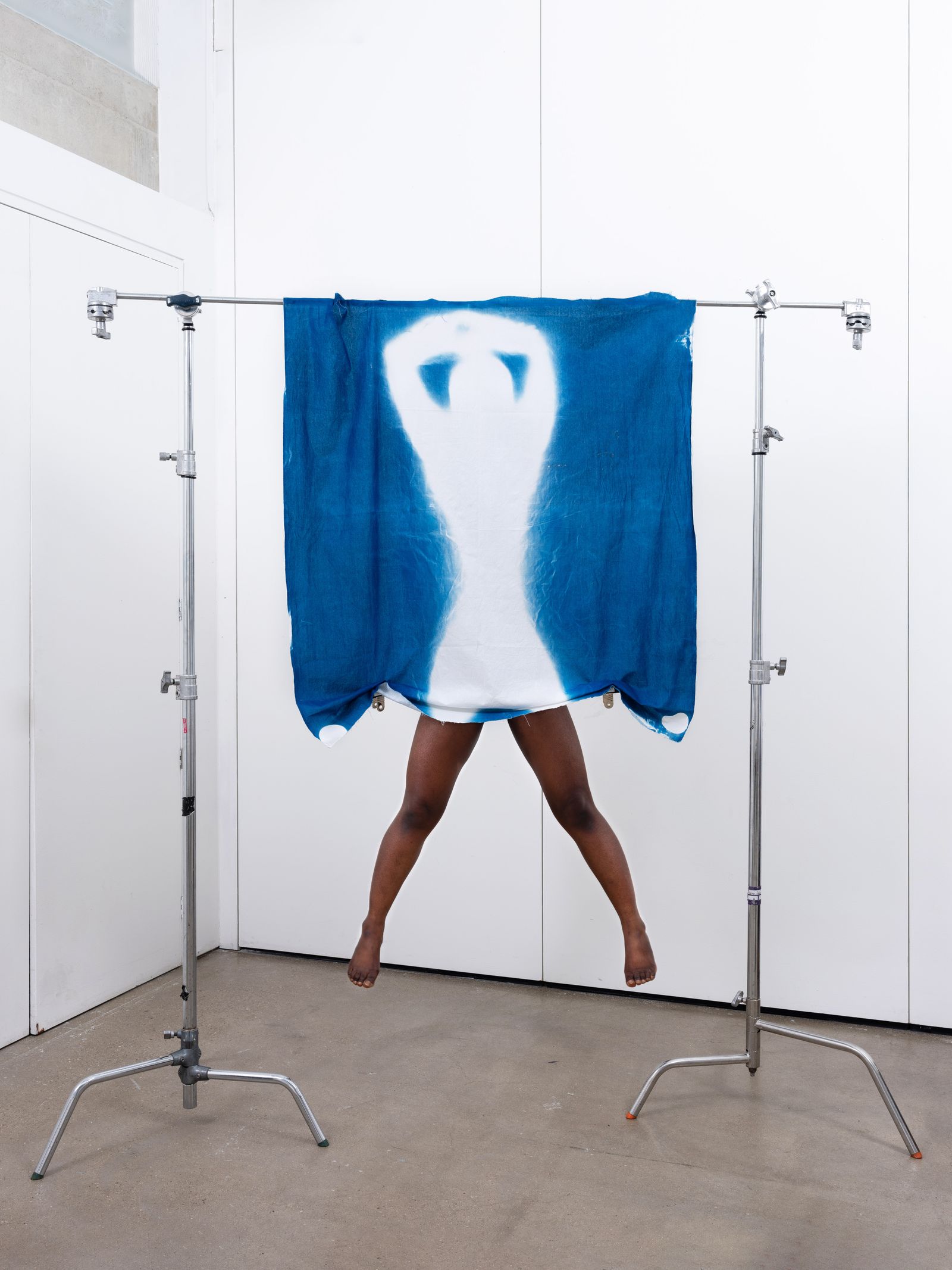 © Melanie Issaka - Blueprint 7: Black Skin, White mask In-camera Cyanotype collage, Giclée print, 40x30cm, 2021