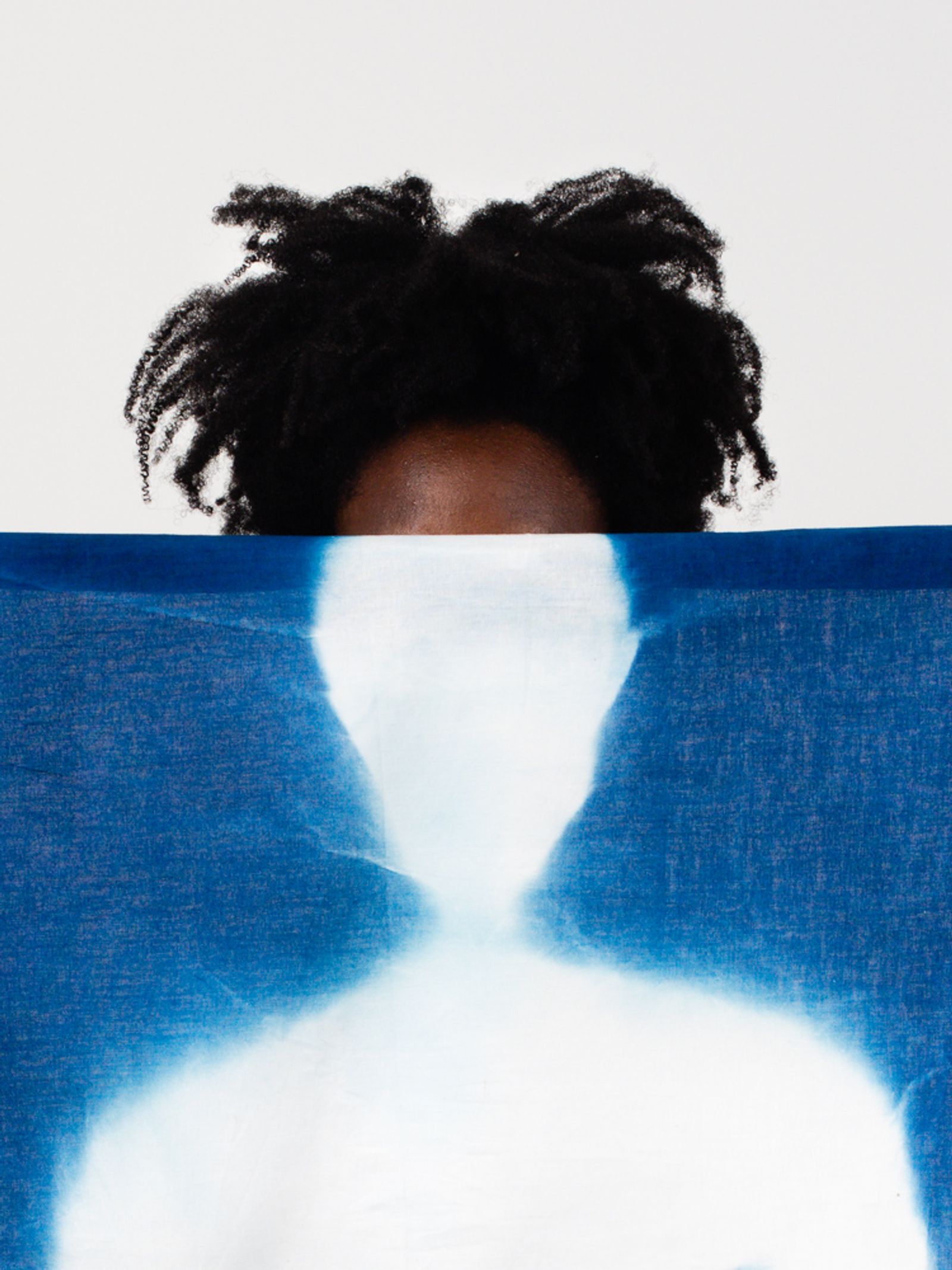 © Melanie Issaka - Blueprint 10: Black Skin, White mask In-camera Cyanotype collage, Giclée print, 20x15 cm, 2021