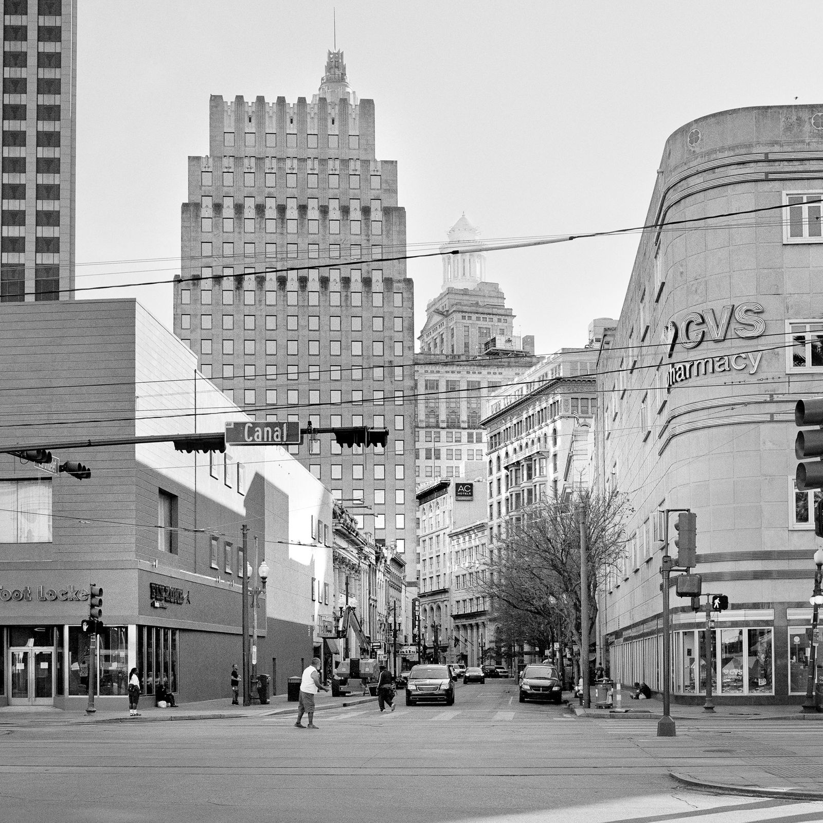 © Jonathan Traviesa - "Canal and Baronne with Hibernia Bank Tower" (from LOW HUSTLE HOT CENTER)