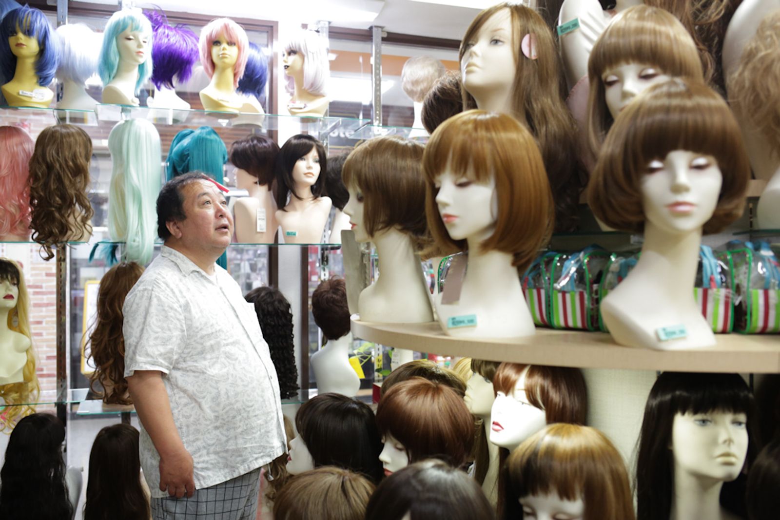 © Taro Karibe - Senji Nakajima looks for the wig for his Love Doll 'Saori' on June 25, 2016 in Gunma, Japan.