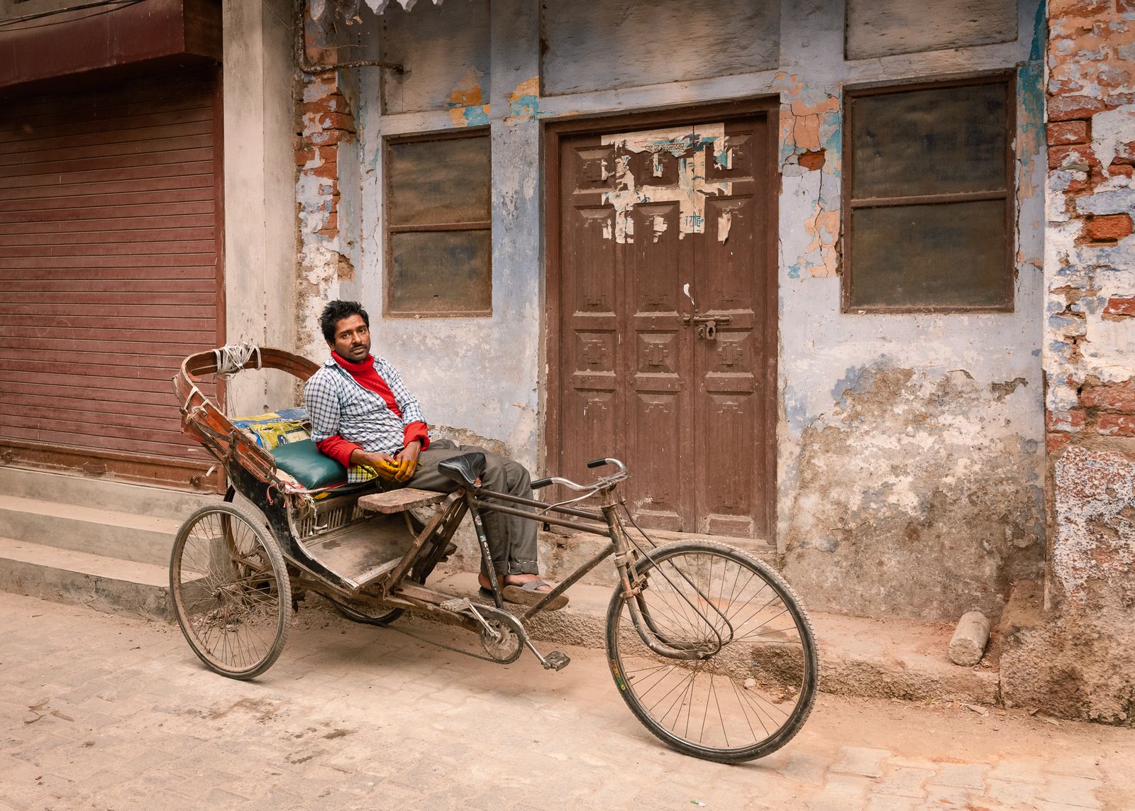 © Tira Khan - Red Sweater and Rickshaw