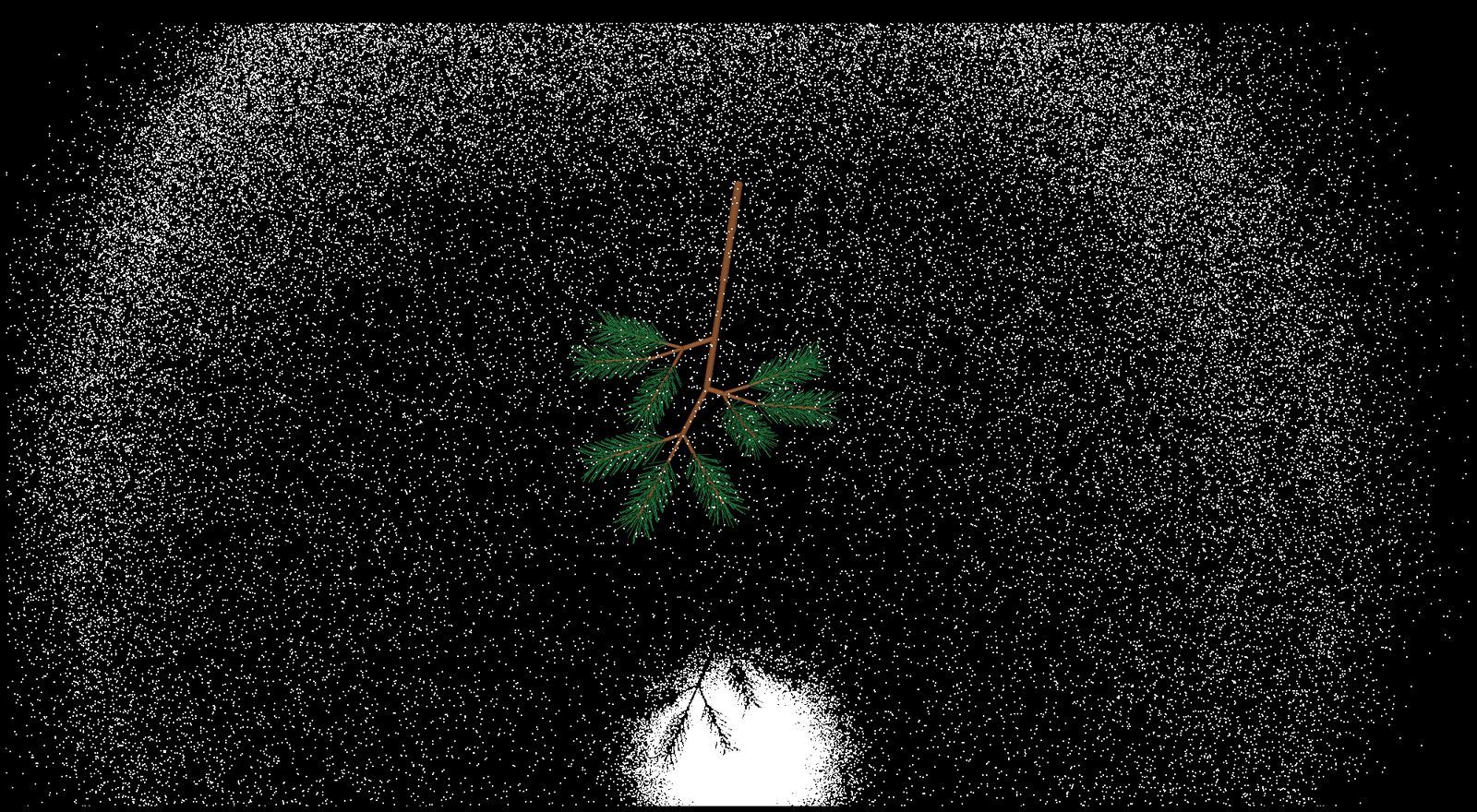 © Sheung Yiu - From the researcher dataset, a simulation showing how light is scattered by a twig.