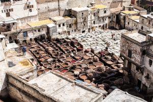 The ancient tanneries of fes, Morocco