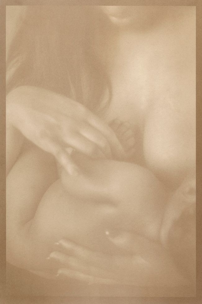© Eleanor Oakes - Olivia and Noelle (1), 2023. 9x13.5" Salted paper print made with Olivia's breastmilk.